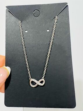 Silver Infinity Pendant Necklace, Sterling Silver 925 - Unbranded
